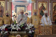 Божественная литургия в день пребывания мощей святителя Тихона в Спасо-Преображенском кафедральном соборе 31 августа 2025 г.
